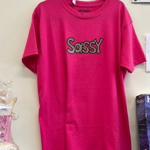 kids pink sassy t shirt